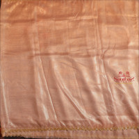 PEACH COLOUR ORGANZA TISSUE SAREE WITH FANCY SCALLOP BORDER WITH SELF BLOUSE