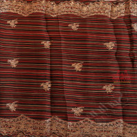 BLACK COLOUR ORGANZA TISSUE SAREE WITH FANCY MOTIF AND BORDER WITH SELF BLOUSE