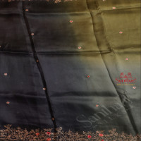 MYRTLE GREEN COLOUR ORGANZA SAREE WITH FANCY ZARI MOTIF WITH CONTRAST BLOUSE