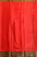CANDY RED COLOUR MYSORE SILK SAREE WITH GOLDEN ZARI BORDER AND BLOUSE