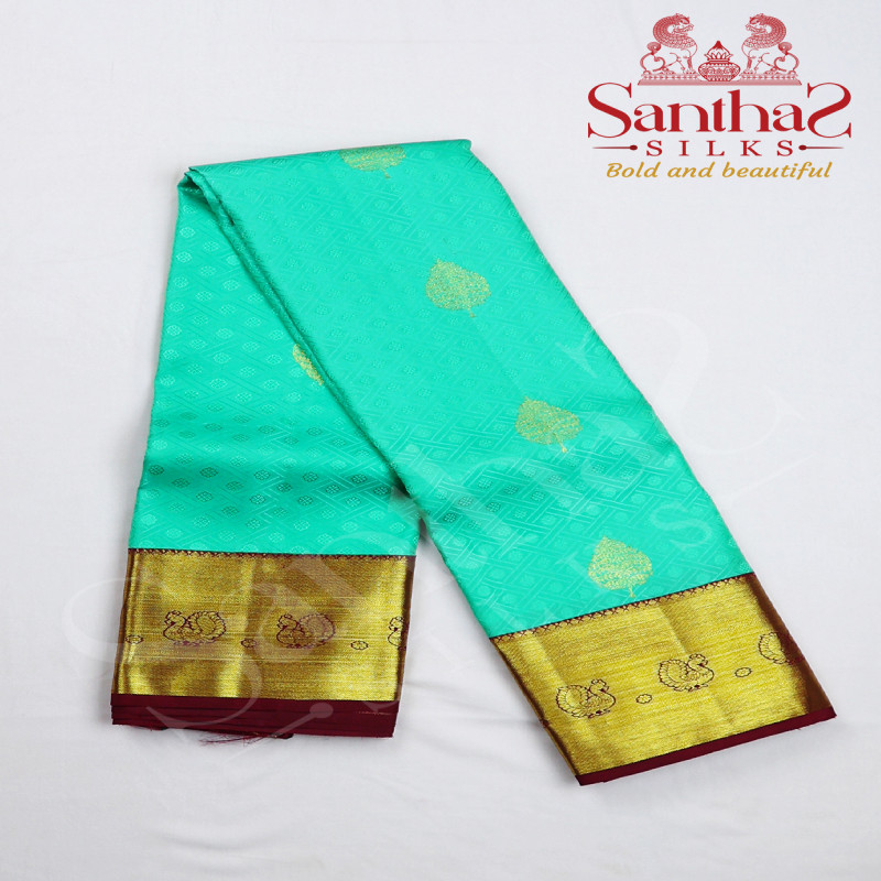 Sapphire Green with Korvai Border