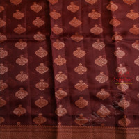 DARK MAGENTA COLOUR KORA ORGANZA SAREE WITH COPPER ZARI BUTTA WITH SELF BLOUSE