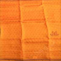 MUSTARD YELLOW COLOUR KORA ORGANZA SAREE WITH ZARI BUTTA WITH SELF BLOUSE