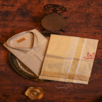 GOLD CHECKED COLOUR SHIRT WITH 4 YARD DHOTI