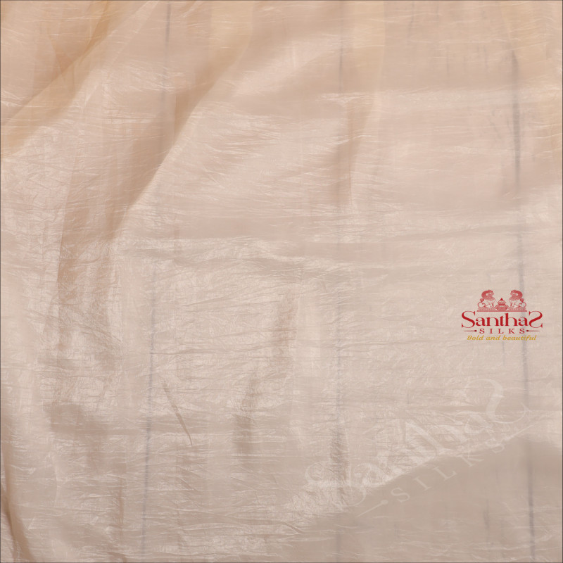 WHITE COLOUR FANCY CRUSH PATTERN SAREE WITH CONTRAST FLORAL PRINT BLOUSE