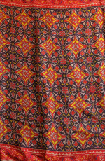 red-colour-ikkat-print-modal-saree-with-fancy-work-blouse