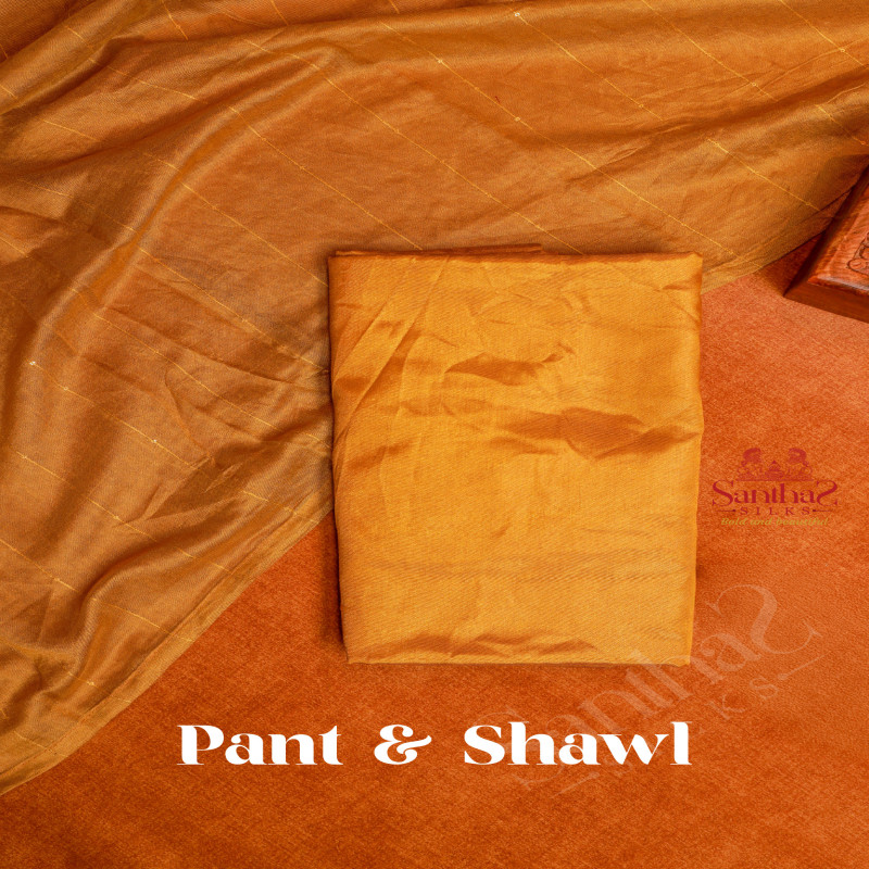  YELLOW SEMI TUSSAR UNSTITCHED SALWAR SUIT