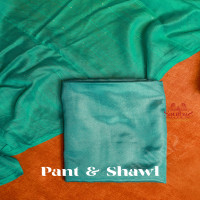 TEAL BLUE SEMI TUSSAR UNSTITCHED SALWAR SUIT