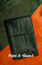 DARK GREEN SEMI TUSSAR UNSTITCHED SALWAR SUIT