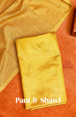 MUSTARD YELLOW SEMI TUSSAR UNSTITCHED SALWAR SUIT