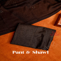 BLACK COLOUR SEMI TUSSAR UNSTITCHED SALWAR SUIT