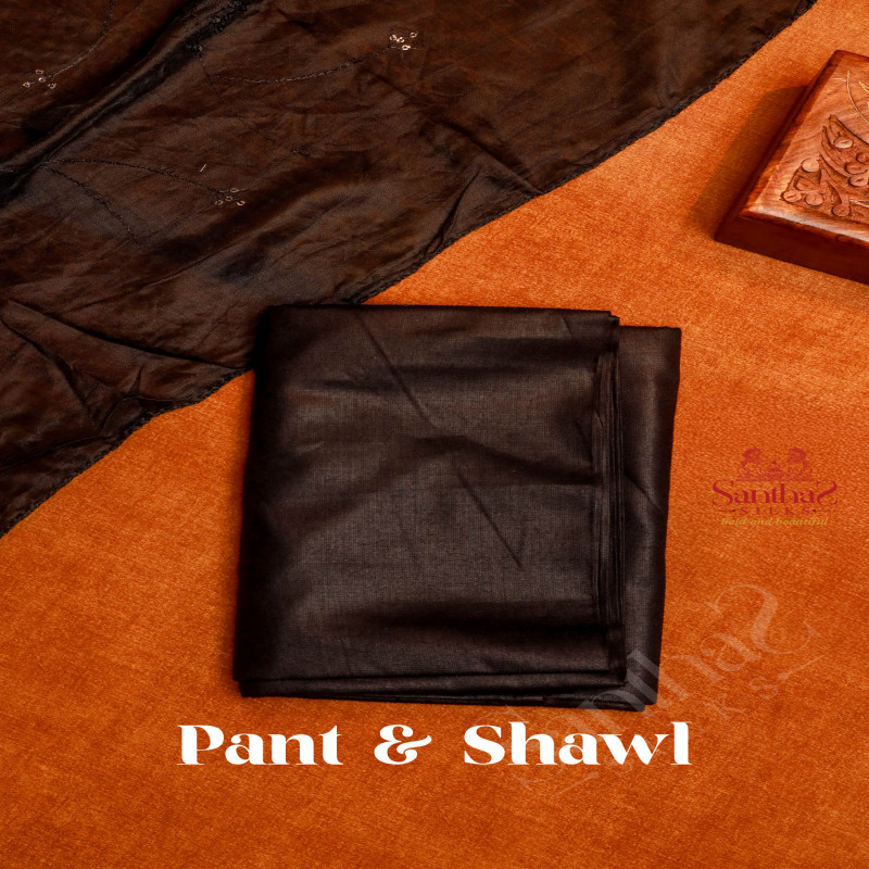 BLACK COLOUR FANCY UNSTITCHED SALWAR SUIT