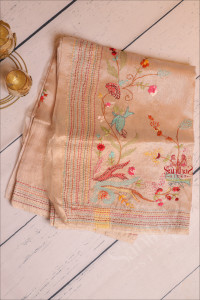 tissue-saree-with-hand-emboridery-work-in-copper-golden-colour-mixed