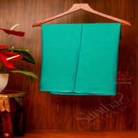 TEAL BLUE CHANDERI SEMI -STITCHED SUIT SET