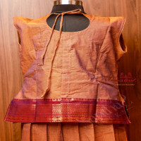 BROWN COTTON PAVADAI SET
