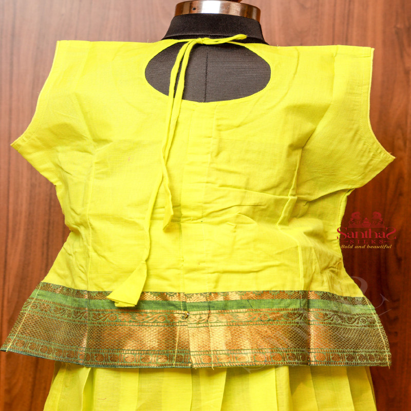 GREEN COTTON PAVADAI SET