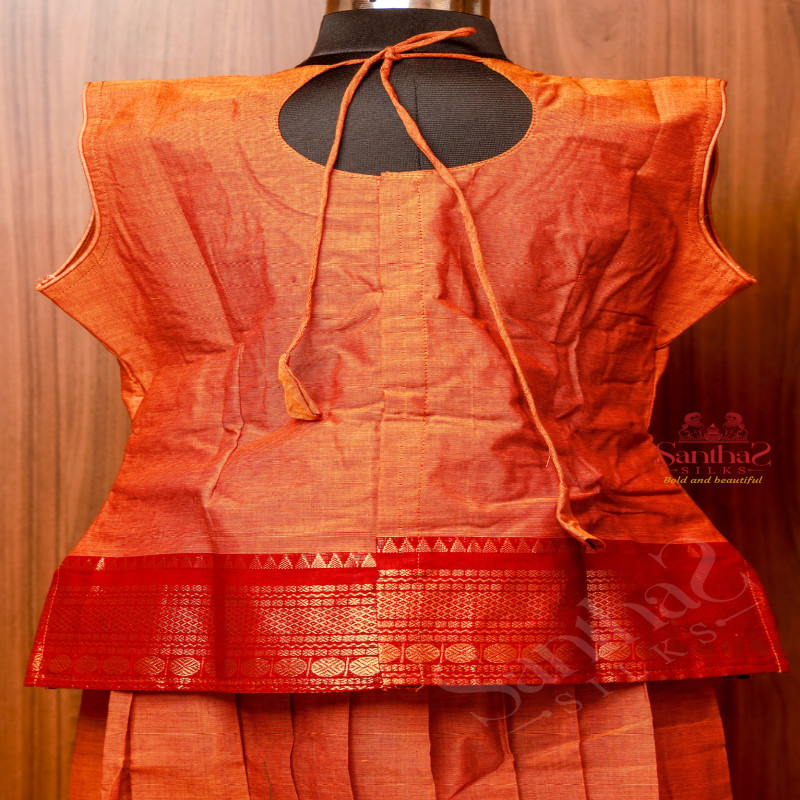 HONEY COLOUR COTTON PAVADAI SET