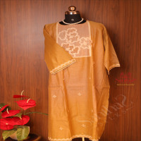 MEHENDI GREEN SEMI-STITCHED SUIT SET