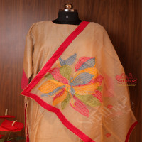 ASH GREY CHANDERI SALWAR SUIT