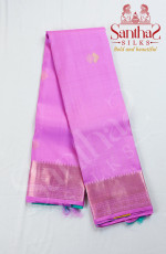 Baby Pink Pure Silk Saree with Self Border