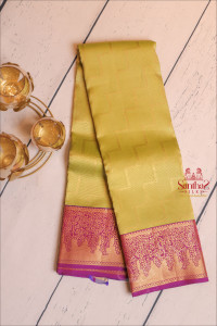 green-colour-body-with-golden-fancy-embosed-with-contrast-blouse-border