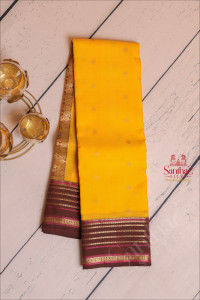 bright-yellow-colour-body-with-golden-zari-buttas-and-contrast-pallu-blouse