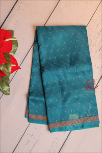 kora-banaras-silk-saree-in-peacock-blue-colour