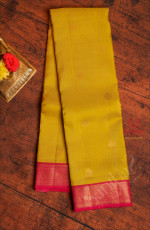 DARK HONEY COLOUR BODY WITH GOLDEN ZARI BUTTAS AND CONTRAST PALLU & BLOUSE