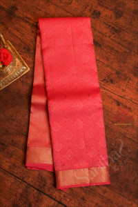 bright-pink-colour-body-with-banaras-embosed-design-and-self-colour-pallu-blouse
