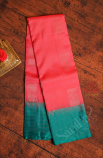 WATERMELON PINK COLOUR BODY WITH SILVER ZARI MOTIFS AND CONTRAST PALLU & BLOUSE