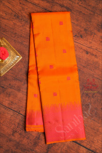 mustard-orange-colour-body-with-thread-butta-with-self-blouse-border