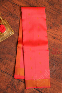 dark-peach-colour-body-with-mustard-colour-thread-buttas-and-self-colour-pallu-blouse