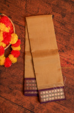 METALLIC GOLD COLOUR BODY WITH CONTRAST BLOUSE & BORDER