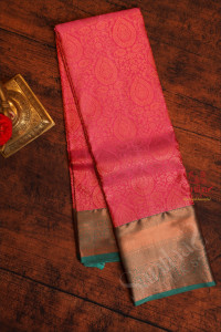 pink-colour-body-with-jacquard-floral-embosed-with-contrast-blouse-border