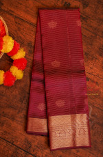 MAGENTA COLOUR BODY WITH GOLDEN ZARI BUTTAS & STRIPS AND SELF COLOUR PALLU & BLOUSE