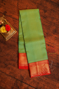 green-colour-body-with-strips-with-contrast-blouse-border