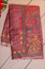 SEMI TUSSAR SAREE WITH LAMBANI WORK IN LIGHT PURPLE COLOUR
