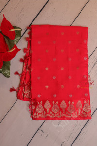 satin-banaras-saree-in-rani-pink-colour-with-golden-zari-buttas