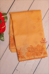 crush-material-saree-with-cut-work-emboridery-in-sandal-colour