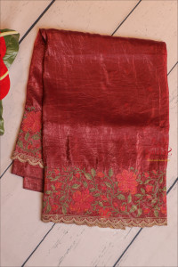 crush-material-saree-with-emboridery-in-magenta-colour