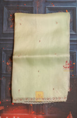 PISTHA COLOUR ORGANZA TISSUE SAREE WITH MIRROR WORK SCALLOP BORDER WITH SELF BLOUSE