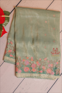 mint-colour-crush-tissue-saree-with-cutwork-floral-border-with-self-blouse