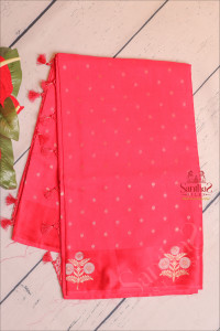 red-colour-satin-banaras-saree-with-zari-motif-and-floral-butta-with-self-blouse