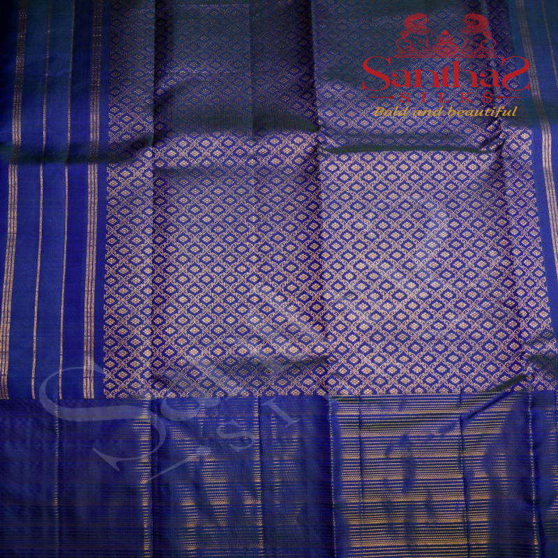 MAGENTA COLOUR BODY GOLD ZARI BUTTA WITH CONTRAST BLOUSE & BORDER