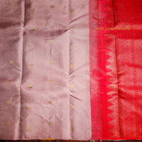 LIGHT PINK COLOUR BODY ANNAM ZARI BUTTA WITH CONTRAST BLOUSE & BORDER