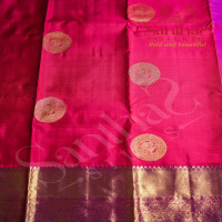 MAGENTA COLOUR BODY GOLDEN ZARI ANNAM BIG BUTTA WITH CONTRAST BLOUSE & BORDER