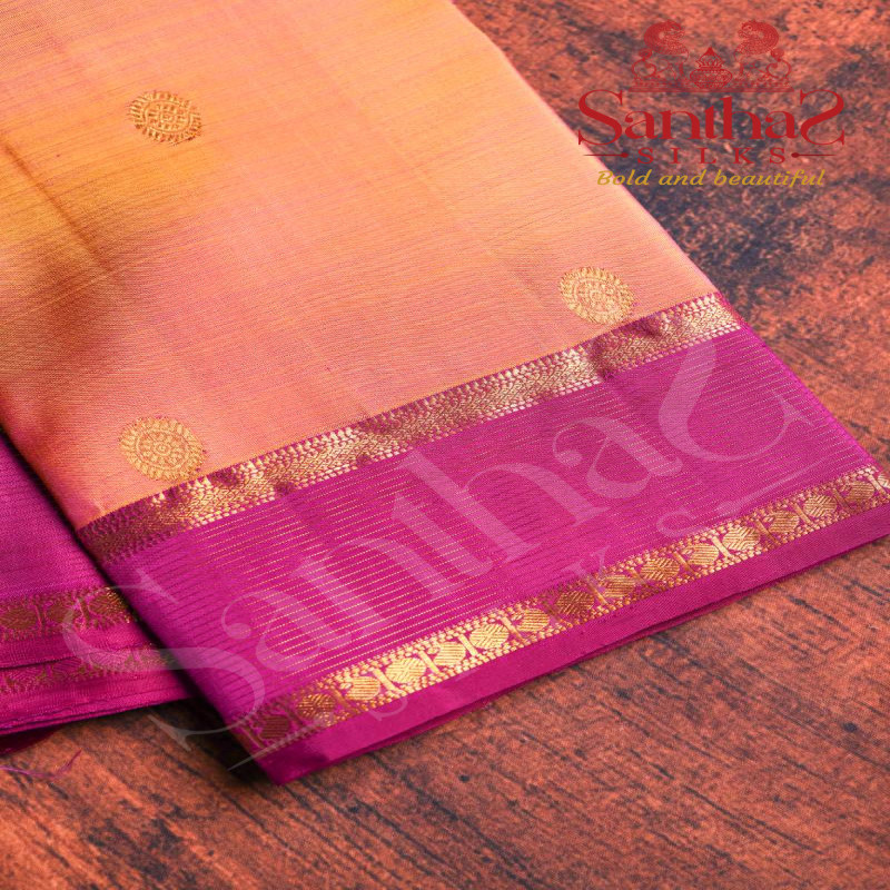 MUSTARD SHADE COLOUR BODY GOLDEN ZARI BUTTA WITH CONTRAST BLOUSE & BORDER