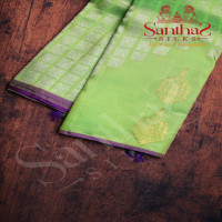 SNEHA GREEN COLOUR BODY GOLDEN SIVER ZARI WITH CONTRAST BLOUSE