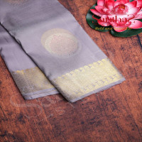 GREY SHADE COLOUR BODY BIG ZARI BUTTA WITH CONTRAST BLOUSE & BORDER