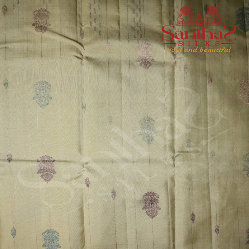 PASTEL YELLOW COLOUR BODY SELF WITH CONTRAST BLOUSE